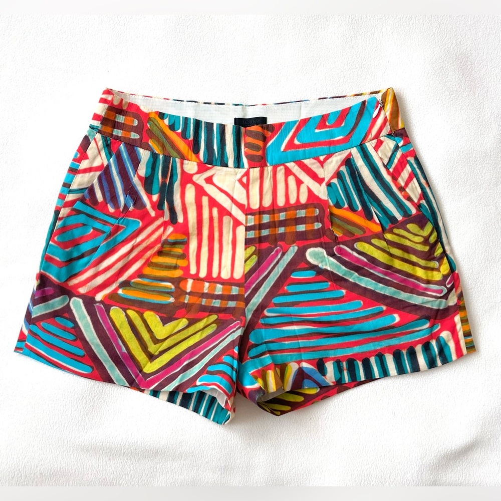 J.Crew Collection Geo Colorful Brushstroke Shorts